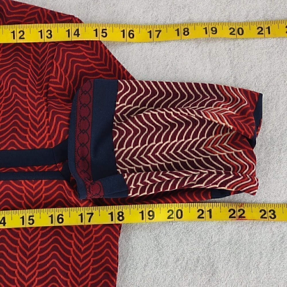 Max Studio Women's Red, Blue, Cream Geometric Print Midi Dress Size Small - Picture 8 of 11